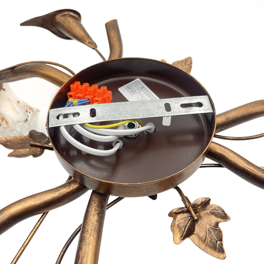 Flush-mounted chandelier ROZETA 3xE14/40W/230V bronze finish