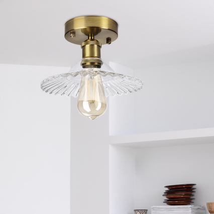 Flush-mounted chandelier TRISH 1xE27/15W/230V gold/clear