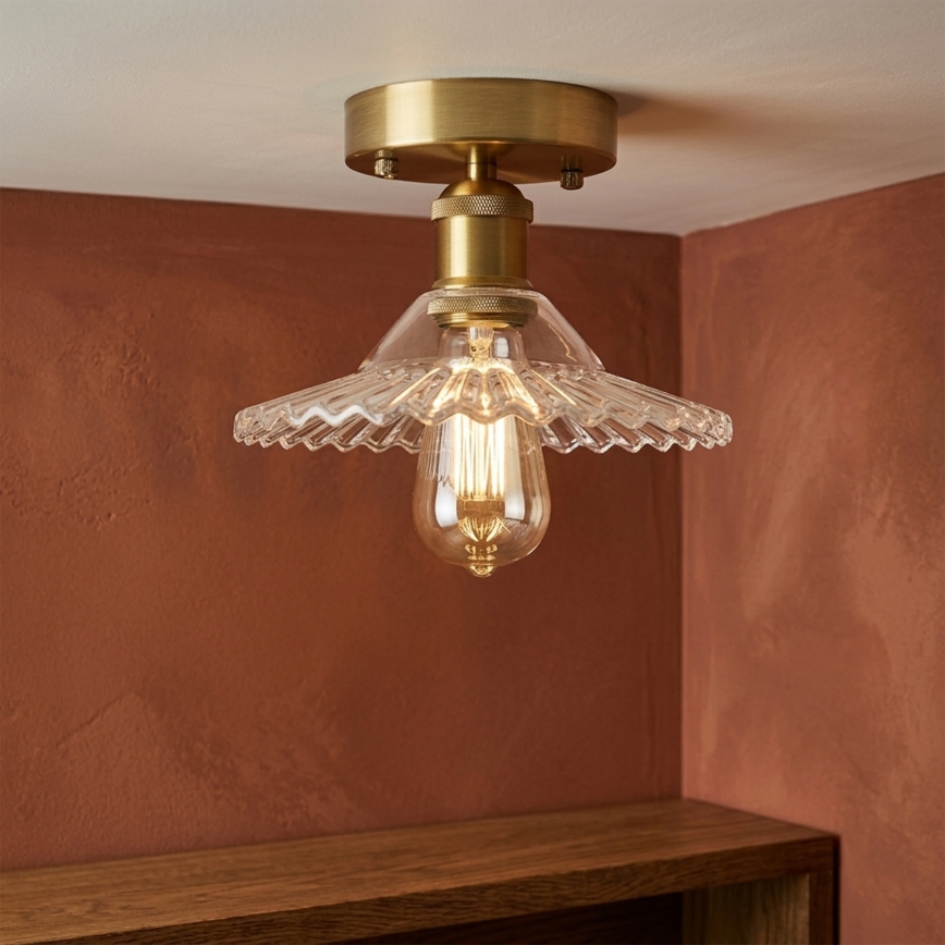 Flush-mounted chandelier TRISH 1xE27/15W/230V gold/clear