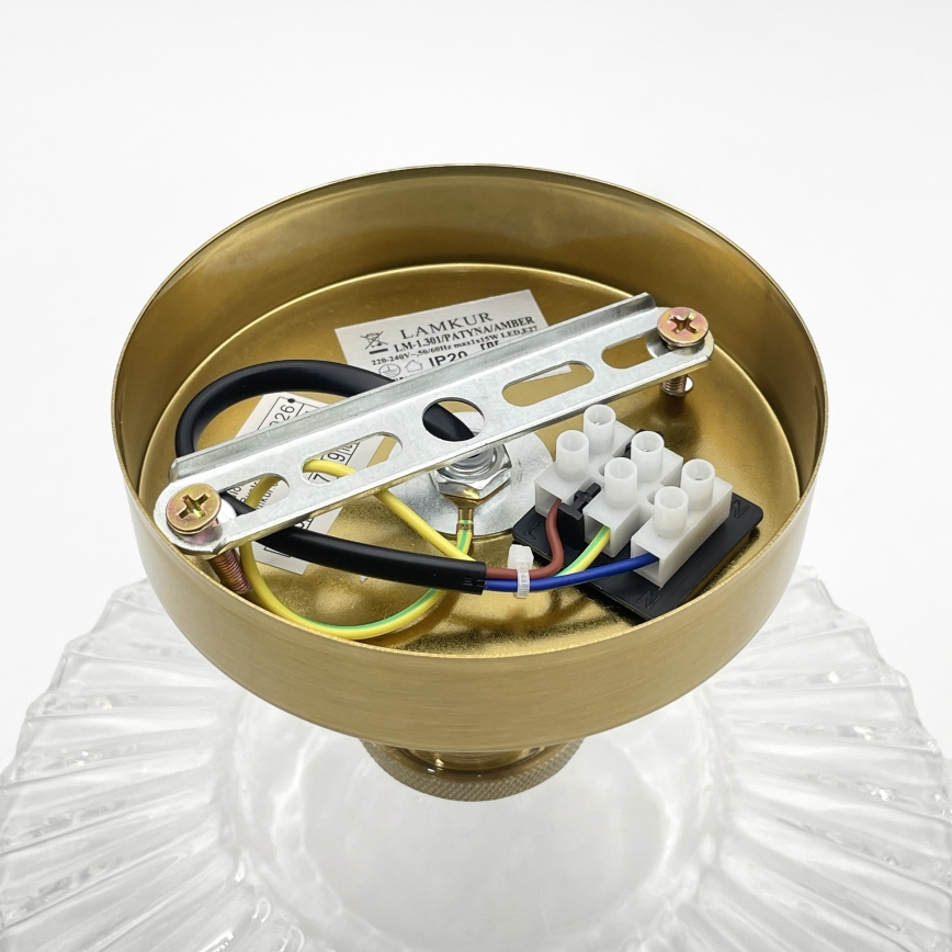 Flush-mounted chandelier TRISH 1xE27/15W/230V gold/clear