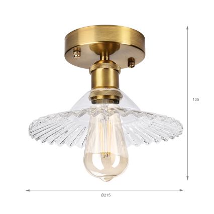 Flush-mounted chandelier TRISH 1xE27/15W/230V gold/clear