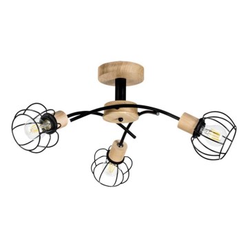 Flush-mounted chandelier VIVIANE 3x E27/60W/230V, oak