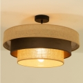 Flush-mounted chandelier WENTA 1xE27/60W/230V Ø 50 cm jute/brown