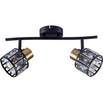 Flush-mounted chandelier ZAHARA 2xE27/10W/230V black