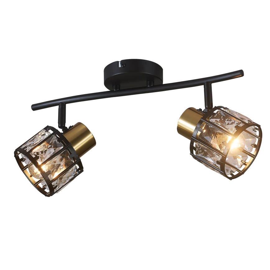 Flush-mounted chandelier ZAHARA 2xE27/10W/230V black