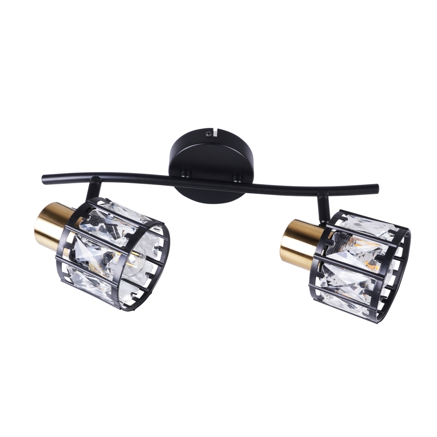 Flush-mounted chandelier ZAHARA 2xE27/10W/230V black