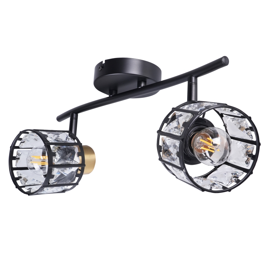 Flush-mounted chandelier ZAHARA 2xE27/10W/230V black