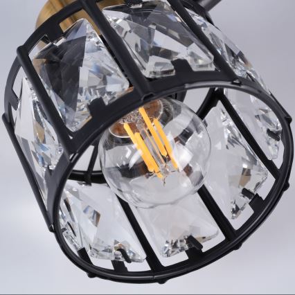 Flush-mounted chandelier ZAHARA 2xE27/10W/230V black