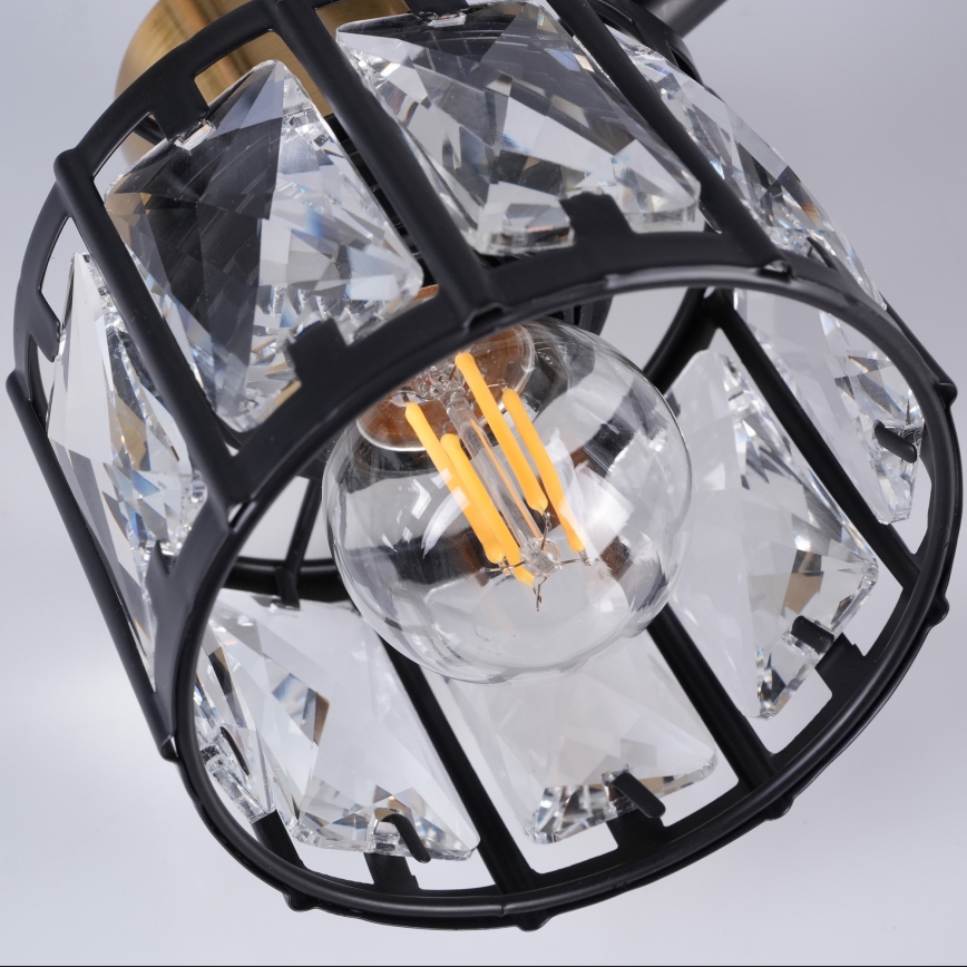 Flush-mounted chandelier ZAHARA 2xE27/10W/230V black
