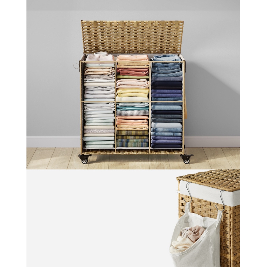 FLYN Rattan Laundry Hamper