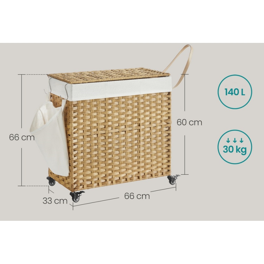 FLYN Rattan Laundry Hamper