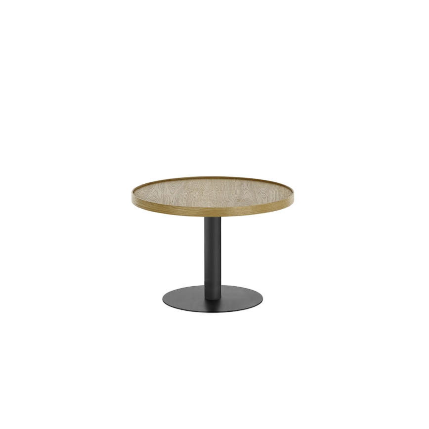 FOCUS coffee table, Ø 60 cm, oak/black