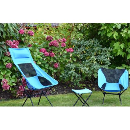 Foldable camping chair blue 63 cm