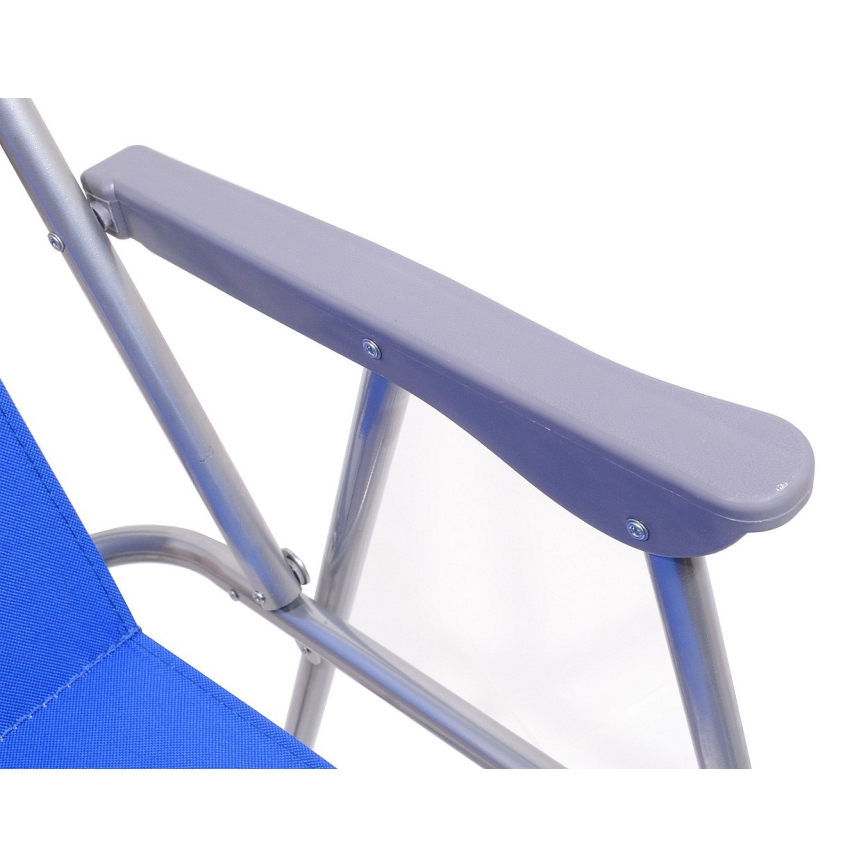 Foldable camping chair blue/matte chrome