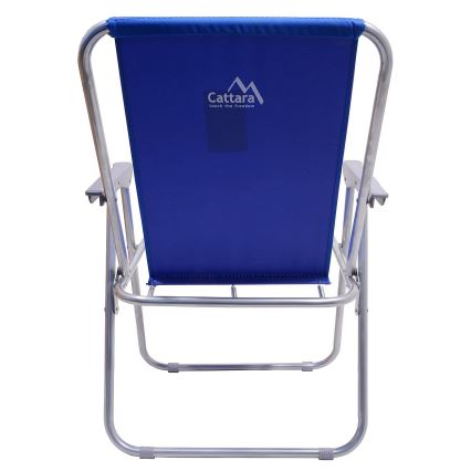 Foldable camping chair blue/matte chrome