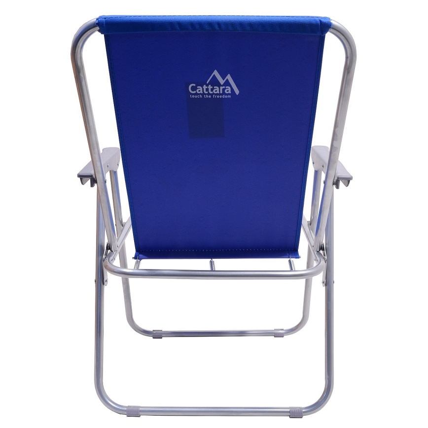 Foldable camping chair blue/matte chrome