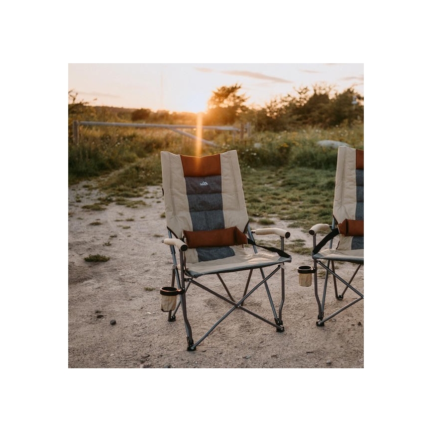 Foldable camping chair brown