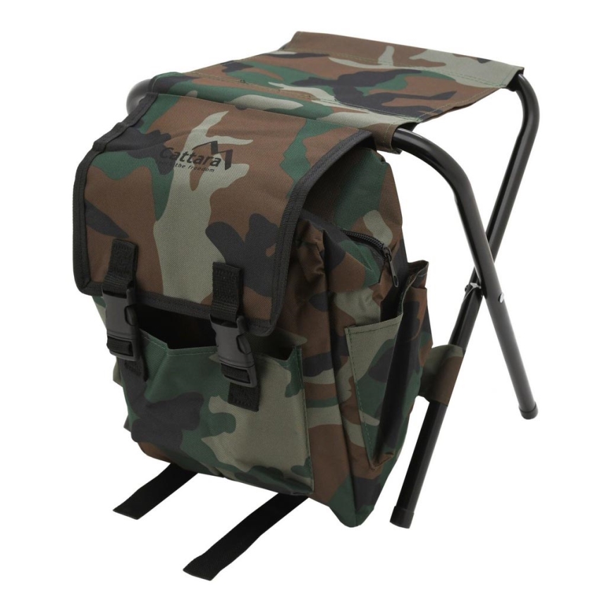 Foldable camping chair with backpack camouflage