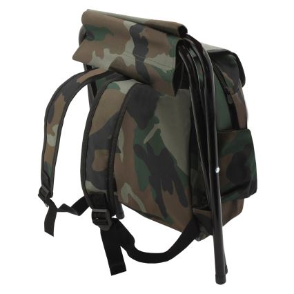 Foldable camping chair with backpack camouflage