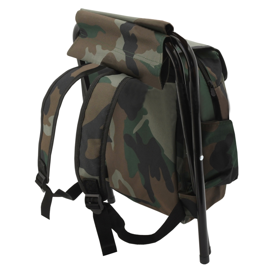 Foldable camping chair with backpack camouflage