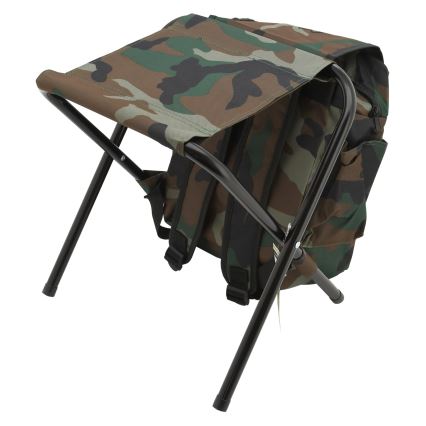 Foldable camping chair with backpack camouflage