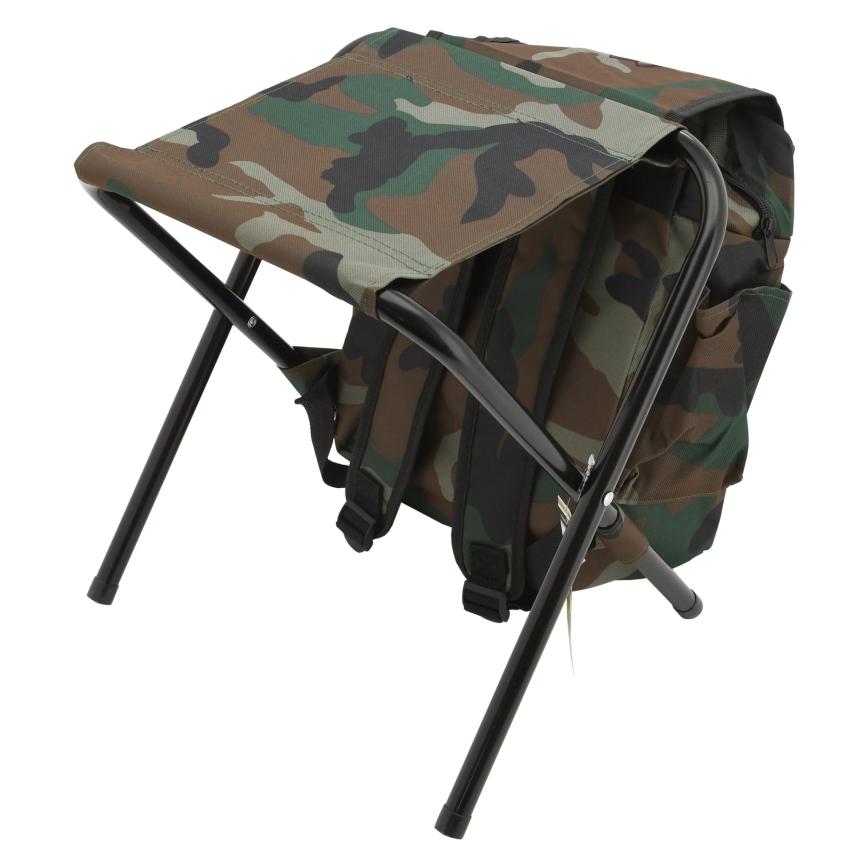 Foldable camping chair with backpack camouflage