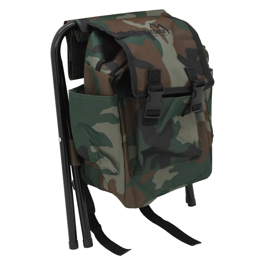 Foldable camping chair with backpack camouflage