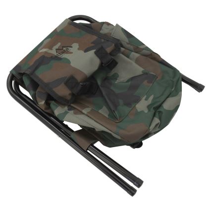 Foldable camping chair with backpack camouflage