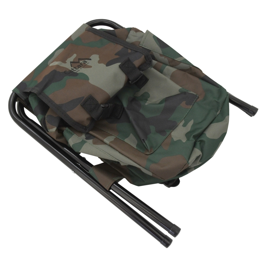 Foldable camping chair with backpack camouflage