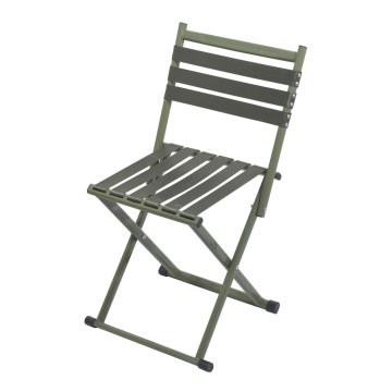 Foldable camping chair with backrest green