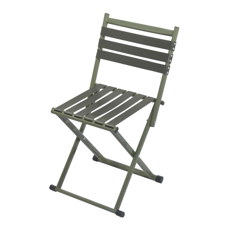 Foldable camping chair with backrest green