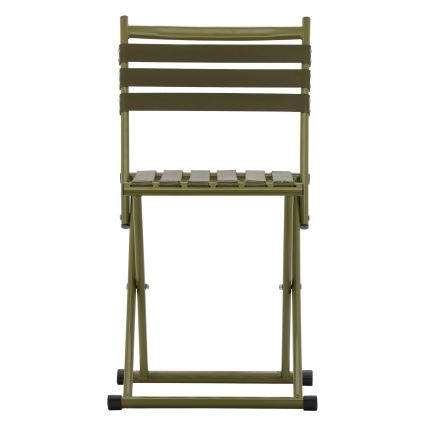 Foldable camping chair with backrest green