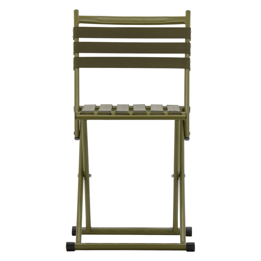Foldable camping chair with backrest green