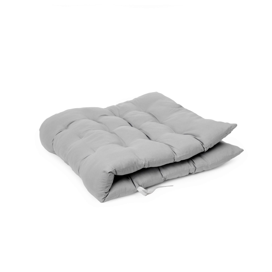 Foldable camping chair with mattress black/grey