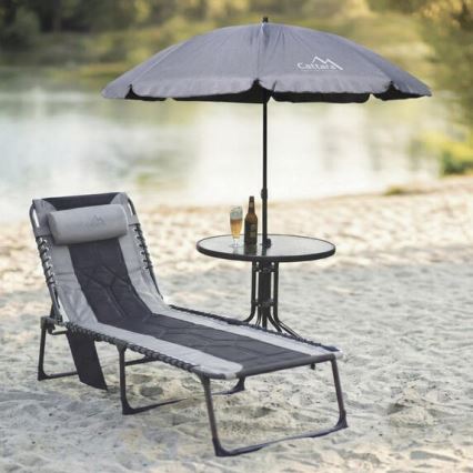 Foldable camping cot, grey