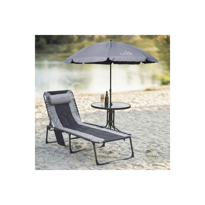 Foldable camping cot, grey