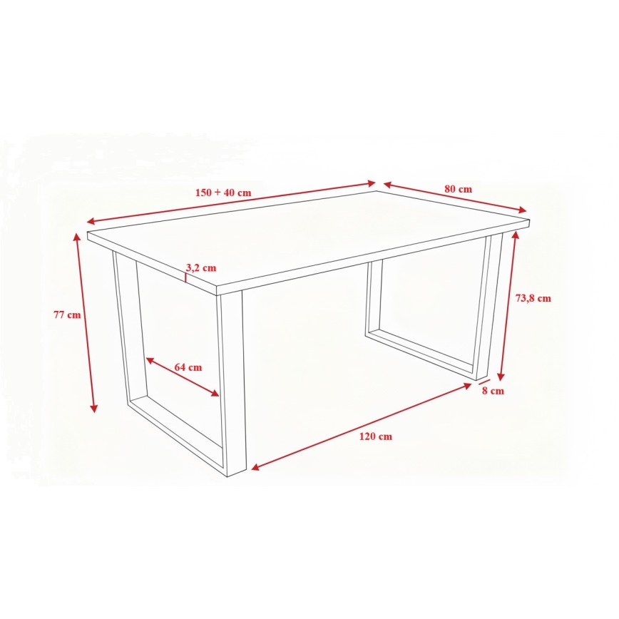 Foldable dining table COLIN grey