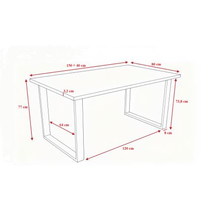 Foldable dining table COLIN oak sonoma