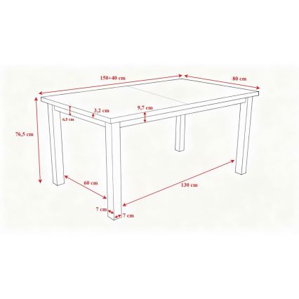 Foldable dining table LIAM oak