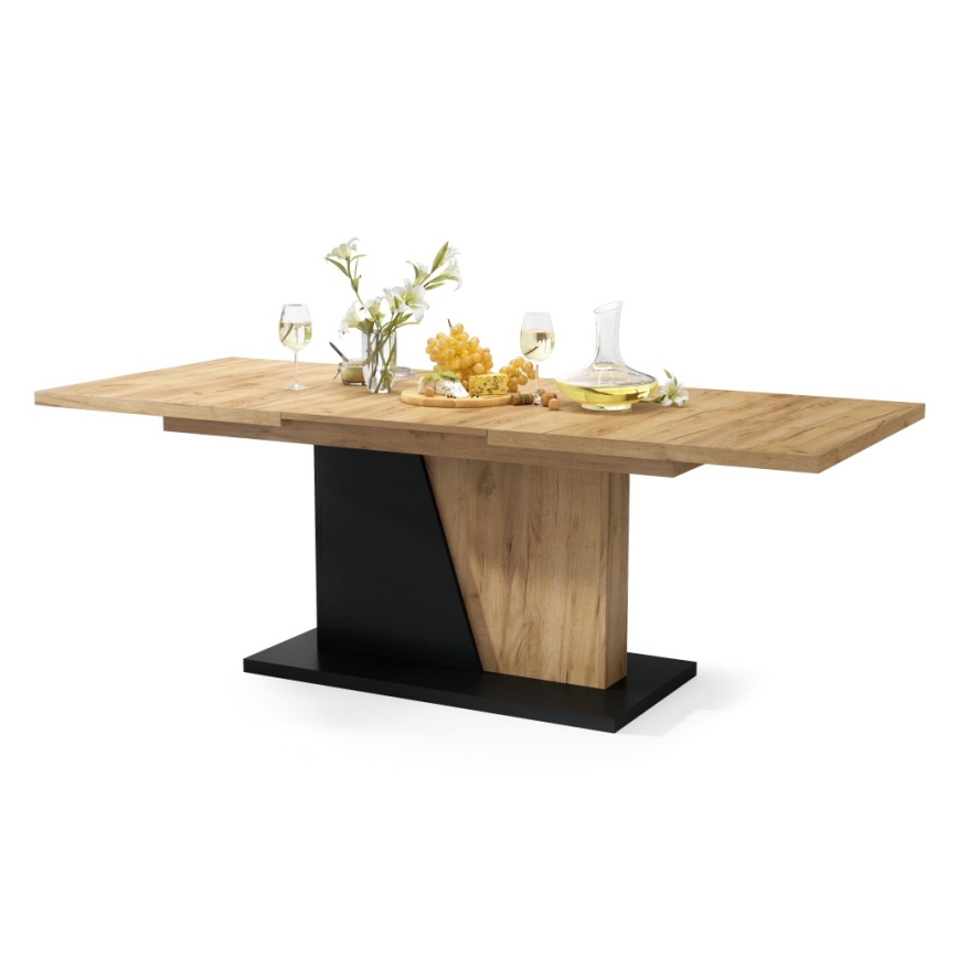 Foldable dining table NINO oak/black