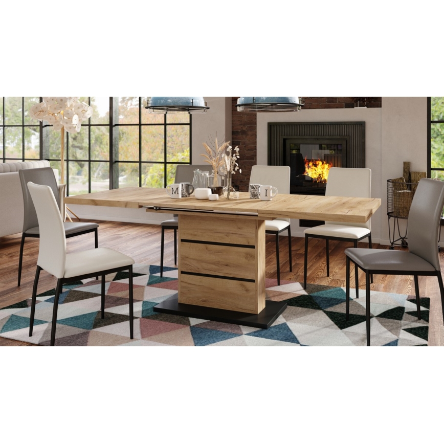 Foldable dining table PAOLO oak/black