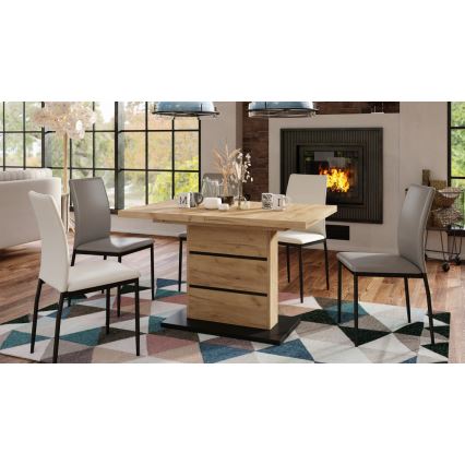 Foldable dining table PAOLO oak/black