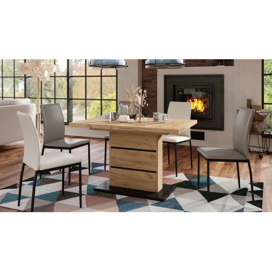 Foldable dining table PAOLO oak/black