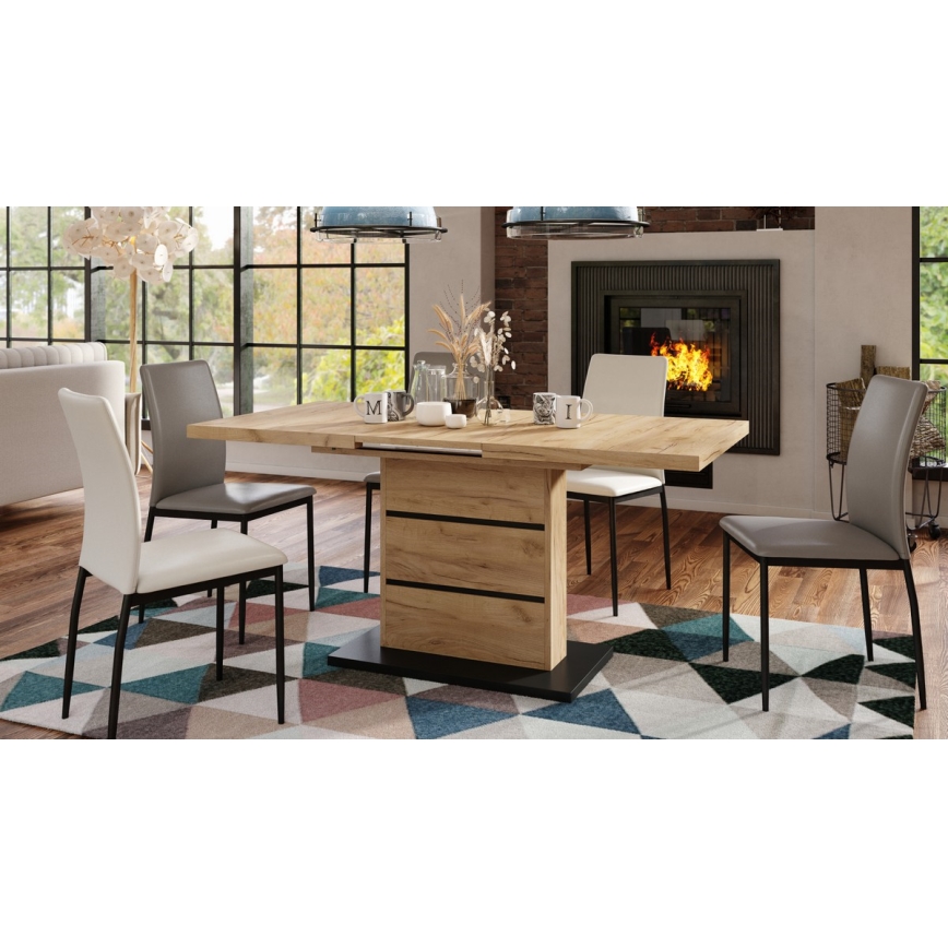 Foldable dining table PAOLO oak/black