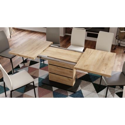 Foldable dining table PAOLO oak/black