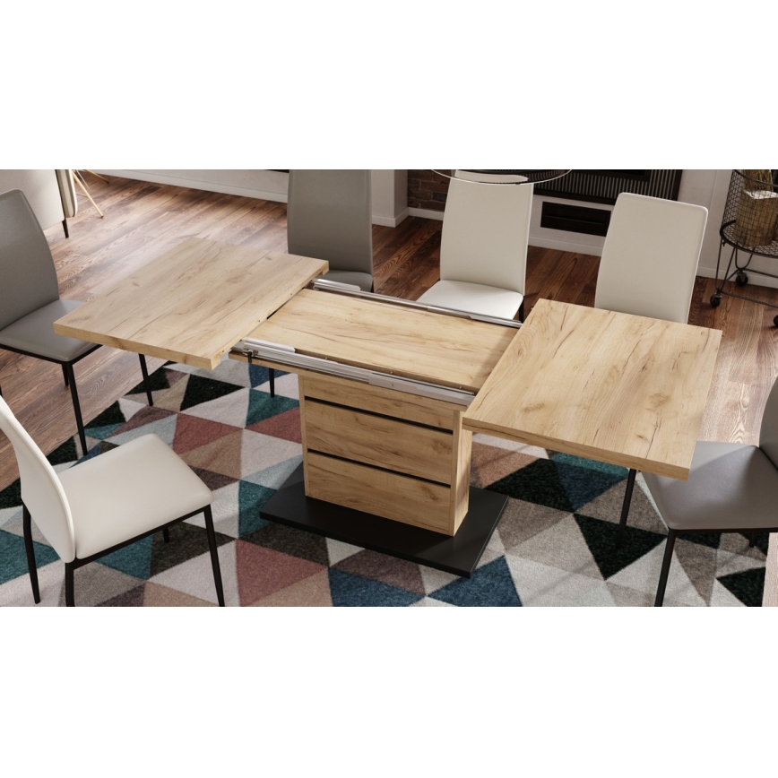 Foldable dining table PAOLO oak/black