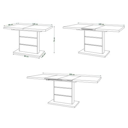 Foldable dining table PAOLO oak/black