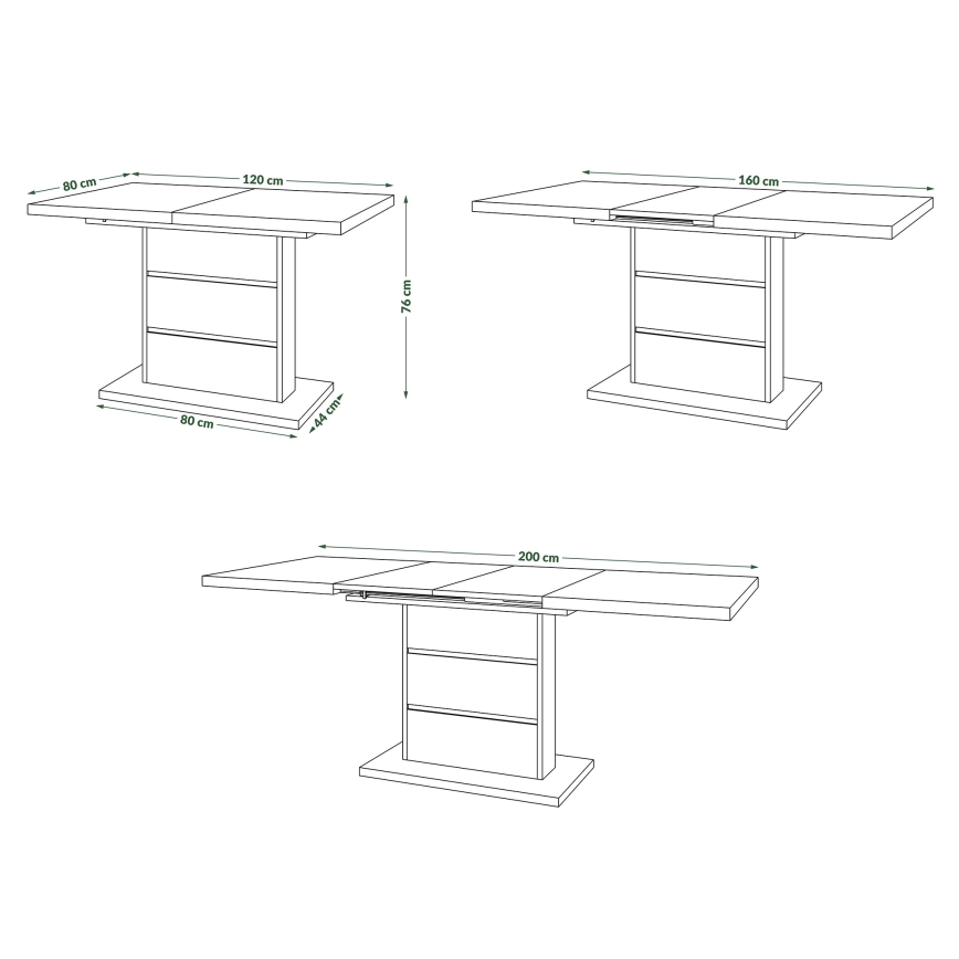 Foldable dining table PAOLO oak/black