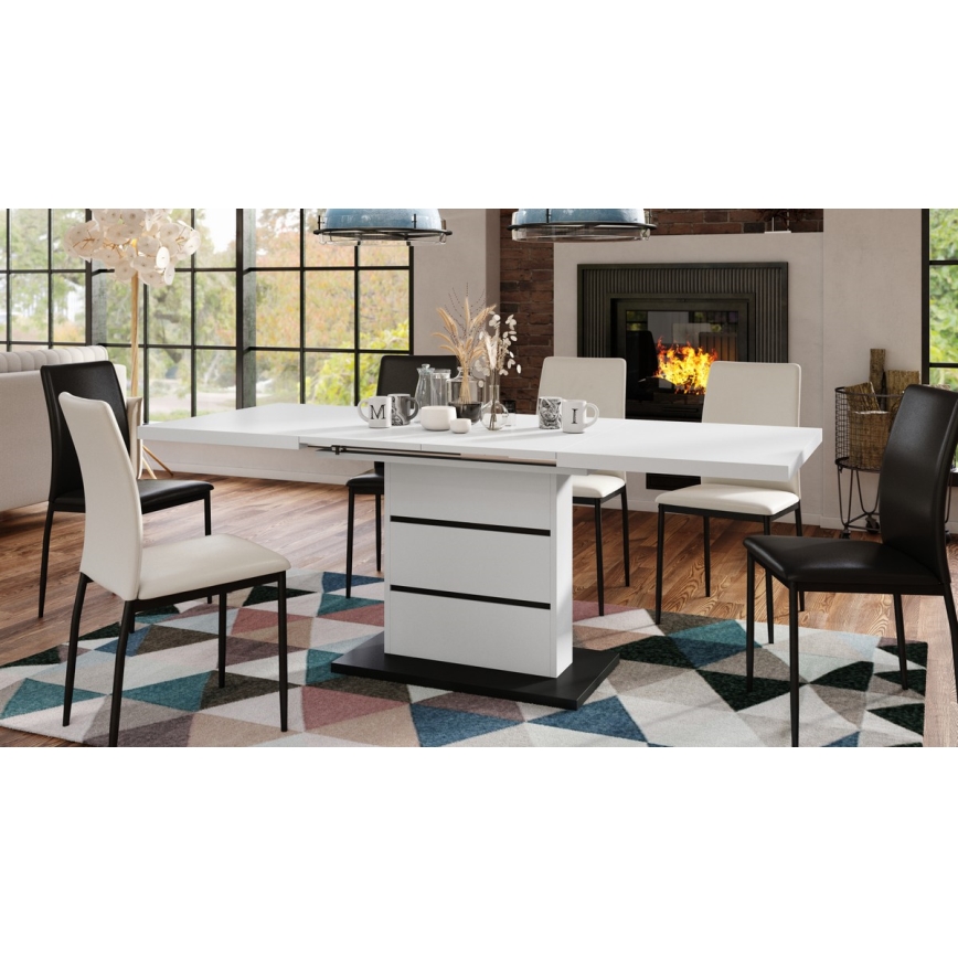 Foldable dining table PAOLO white/black