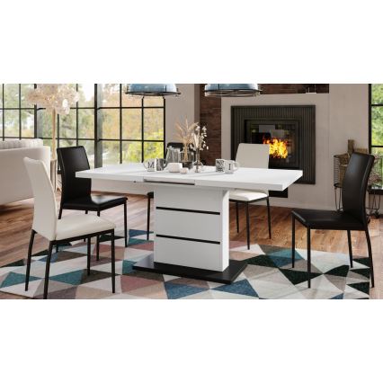 Foldable dining table PAOLO white/black